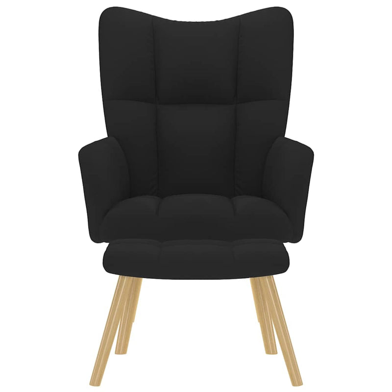 vidaXL fekete szövet pihenőfotel lábtartóval