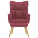 vidaXL bordó szövet pihenőszék lábtartóval