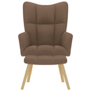 vidaXL barna szövet pihenőfotel lábtartóval