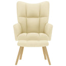 vidaXL krémszínű szövet pihenőfotel lábtartóval