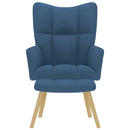 vidaXL kék szövet pihenőfotel lábtartóval