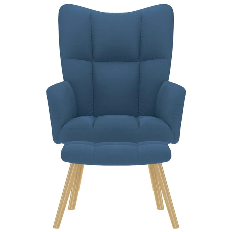 vidaXL kék szövet pihenőfotel lábtartóval