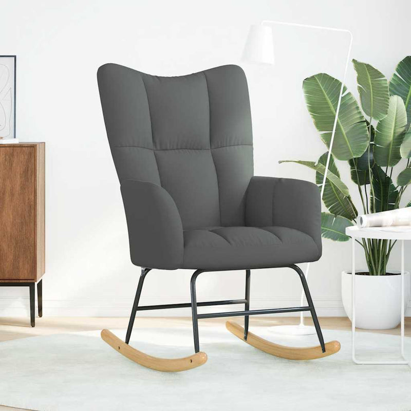 vidaXL sötétszürke szövet hintaszék