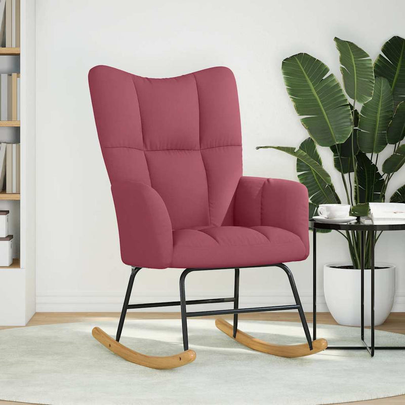 vidaXL bordó szövet hintaszék