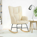 vidaXL krémszínű szövet hintaszék