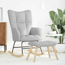 vidaXL felhőszürke szövet hintaszék zsámollyal