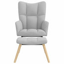 vidaXL felhőszürke szövet hintaszék zsámollyal