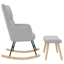 vidaXL felhőszürke szövet hintaszék zsámollyal