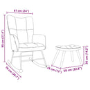 vidaXL világosszürke szövet hintaszék lábtartóval