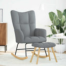 vidaXL világosszürke szövet hintaszék lábtartóval