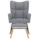 vidaXL világosszürke szövet hintaszék lábtartóval