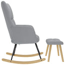 vidaXL világosszürke szövet hintaszék lábtartóval