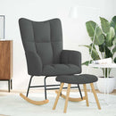 vidaXL sötétszürke szövet hintaszék lábtartóval