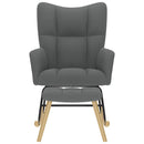 vidaXL sötétszürke szövet hintaszék lábtartóval