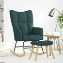 vidaXL sötétzöld szövet hintaszék lábtartóval