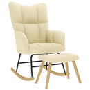 vidaXL krémszínű szövet hintaszék lábtartóval