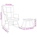 vidaXL krémszínű szövet hintaszék lábtartóval