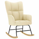 vidaXL krémszínű szövet hintaszék lábtartóval