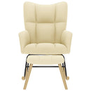 vidaXL krémszínű szövet hintaszék lábtartóval