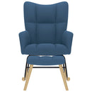 vidaXL kék szövet hintaszék lábtartóval