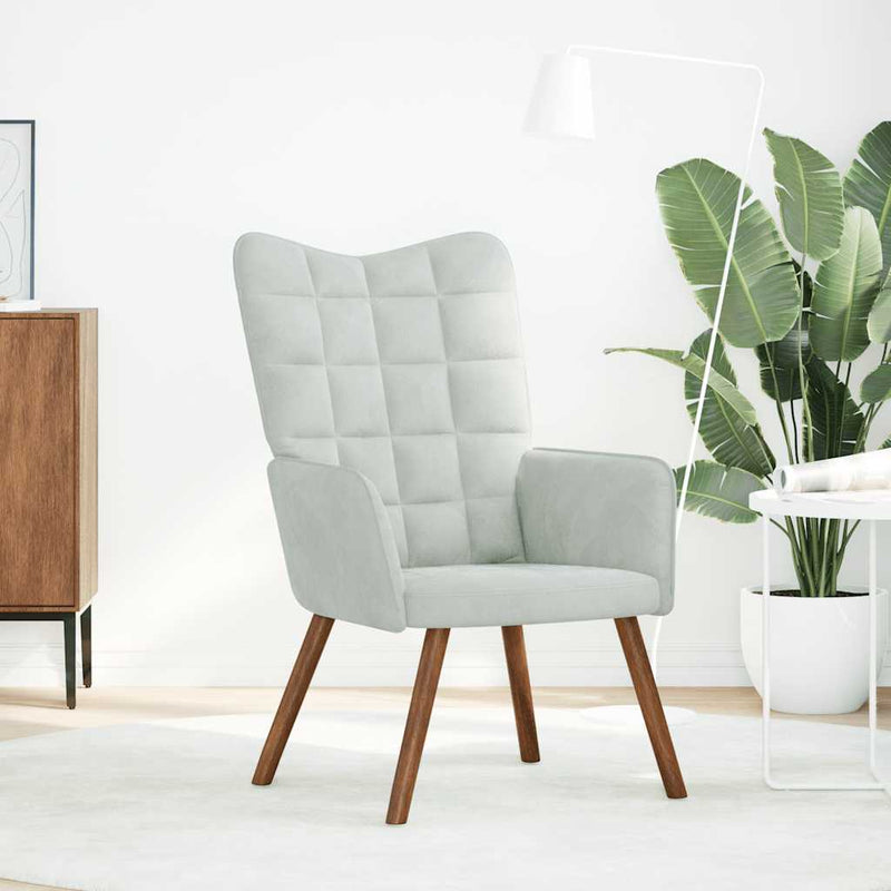 vidaXL világosszürke bársony pihenőszék