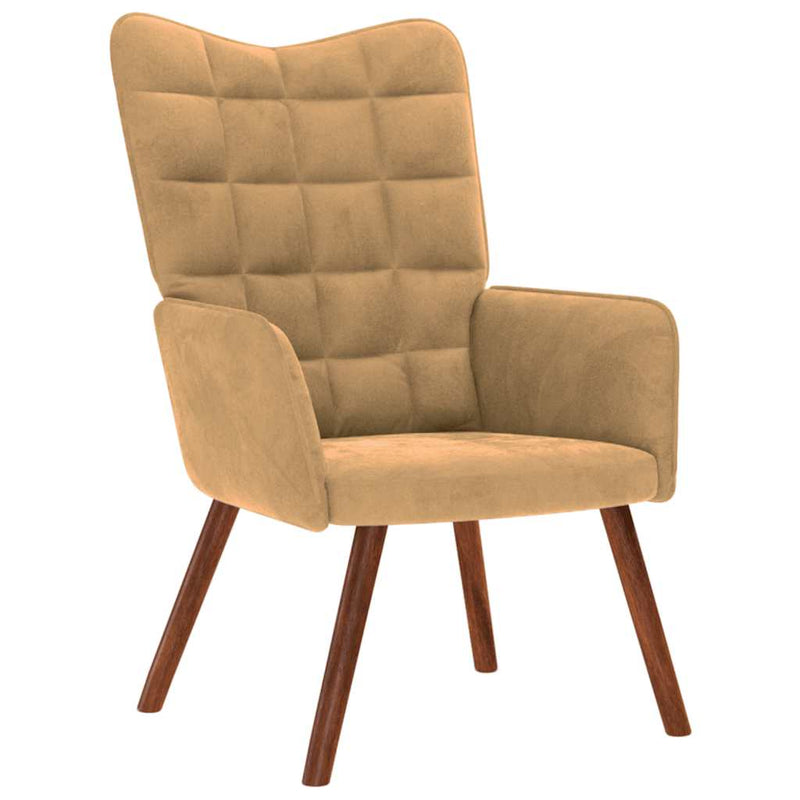 vidaXL barna bársony pihenőfotel