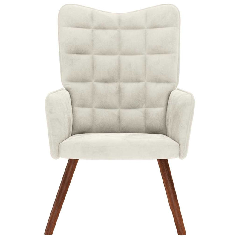 vidaXL krémfehér bársony pihenőfotel