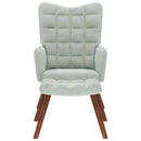 vidaXL világosszürke bársony pihenőfotel zsámolynal