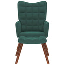 vidaXL sötétzöld bársony pihenőfotel zsámolynal