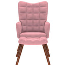 vidaXL rózsaszín bársony pihenőfotel lábtartóval