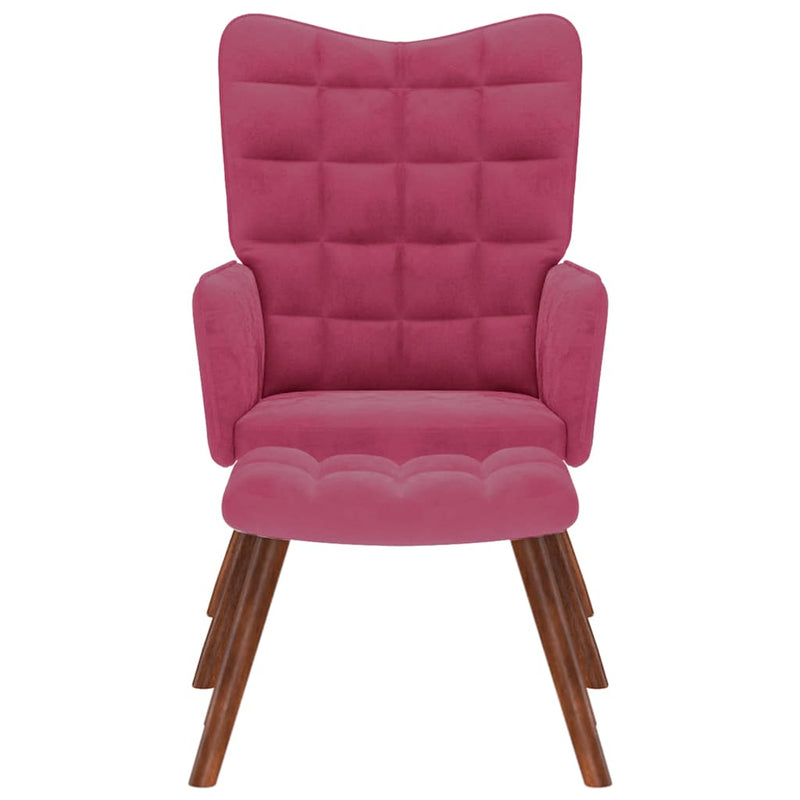 vidaXL bordó bársony pihenőfotel lábtartóval