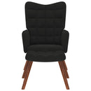 vidaXL fekete bársony pihenőfotel zsámolynal