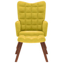 vidaXL sárga bársony pihenőfotel zsámolynal