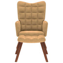 vidaXL barna bársony pihenőfotel lábtartóval