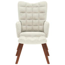 vidaXL krémszínű bársony pihenőfotel zsámolynal