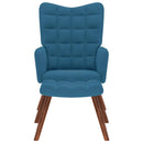 vidaXL kék bársony pihenőfotel lábtartóval