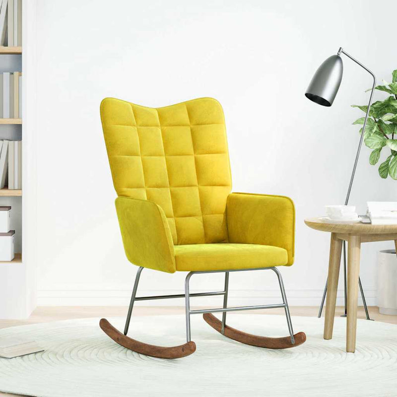 vidaXL sárga bársony hintaszék