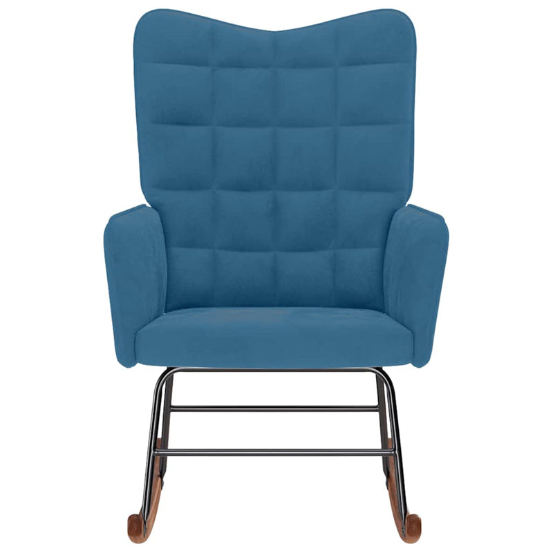 vidaXL kék bársony hintaszék