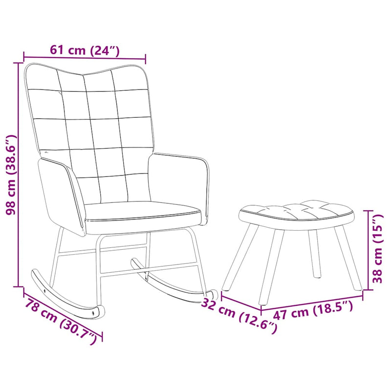 vidaXL világosszürke bársony hintaszék ülőkével
