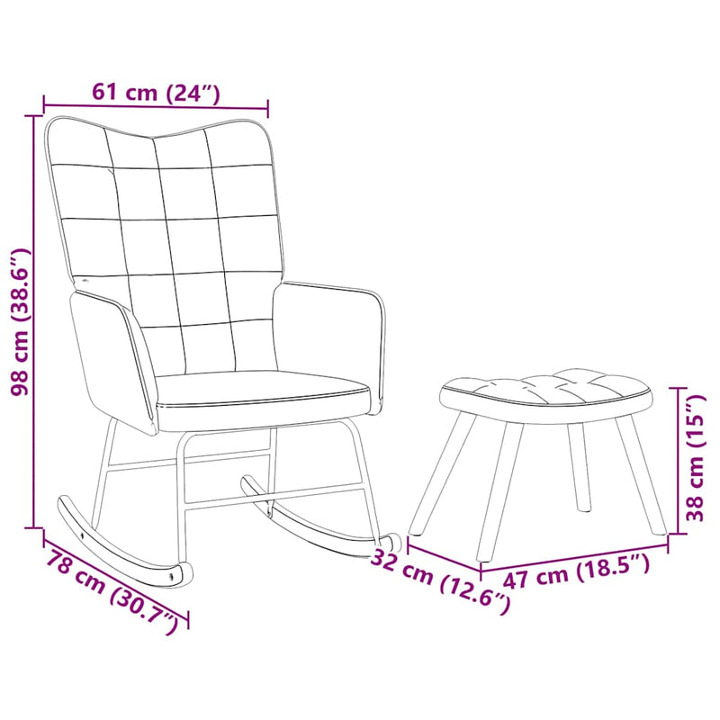 vidaXL sötétzöld bársony hintaszék ülőkével