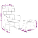 vidaXL rózsaszín bársony hintaszék lábtartóval