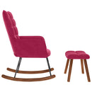 vidaXL bordó bársony hintaszék lábtartóval