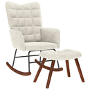 vidaXL krémszínű bársony hintaszék ülőkével