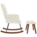 vidaXL krémszínű bársony hintaszék ülőkével