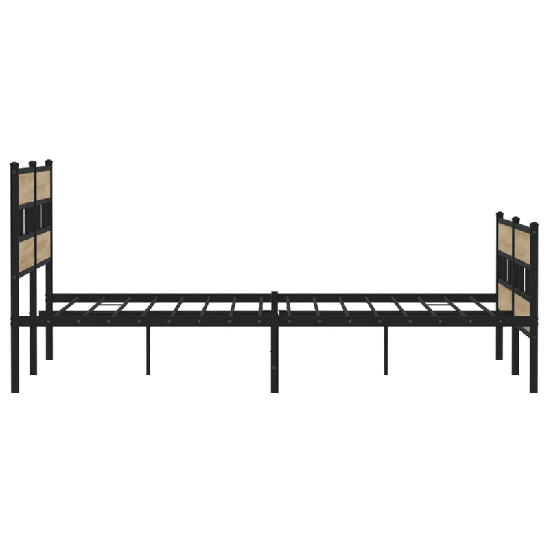 vidaXL sonoma tölgy színű fém ágykeret matrac nélkül 183 x 213 cm