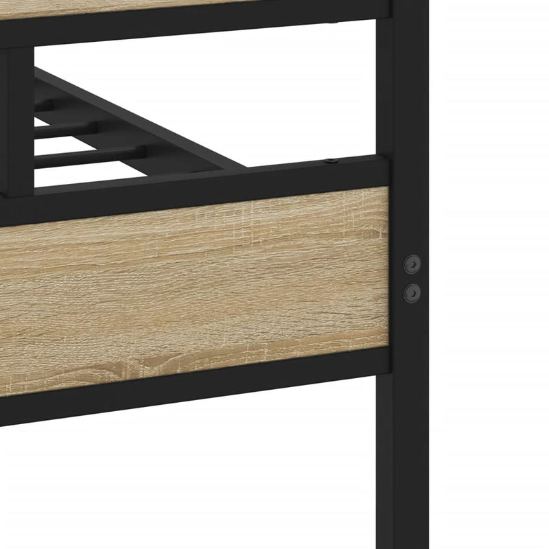 vidaXL sonoma tölgy színű fém ágykeret matrac nélkül 183 x 213 cm