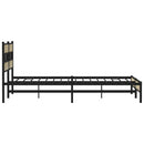 vidaXL sonoma tölgy színű fém ágykeret matrac nélkül 200 x 200 cm