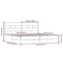 vidaXL sonoma tölgy színű fém ágykeret matrac nélkül 200 x 200 cm