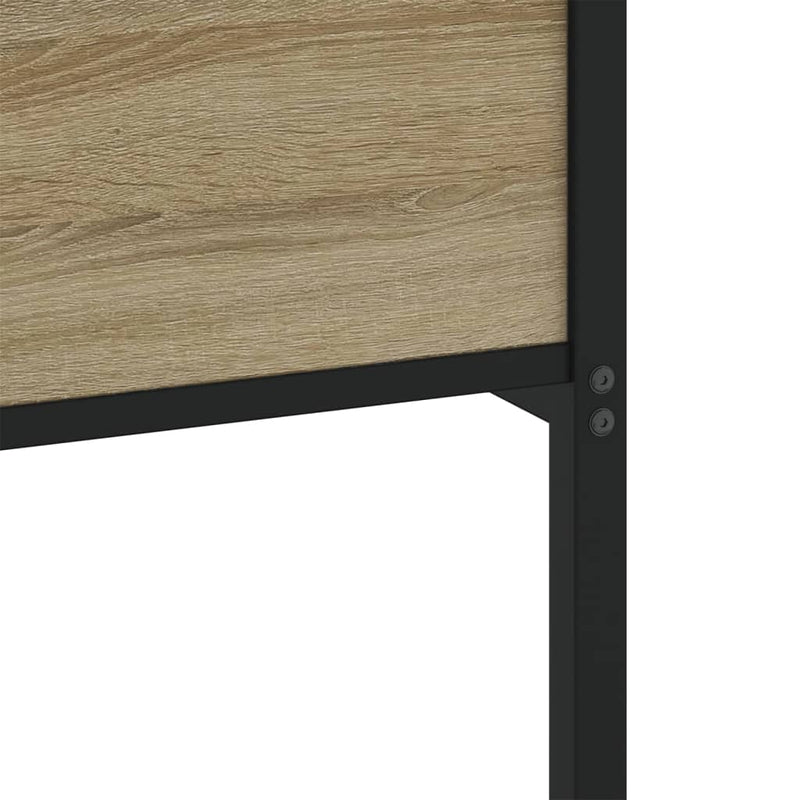 vidaXL sonoma tölgy színű fém ágykeret matrac nélkül 200 x 200 cm