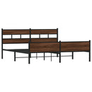 vidaXL barna tölgy színű fém ágykeret matrac nélkül 193 x 203 cm